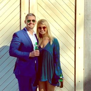 Free People hunter green mini dress